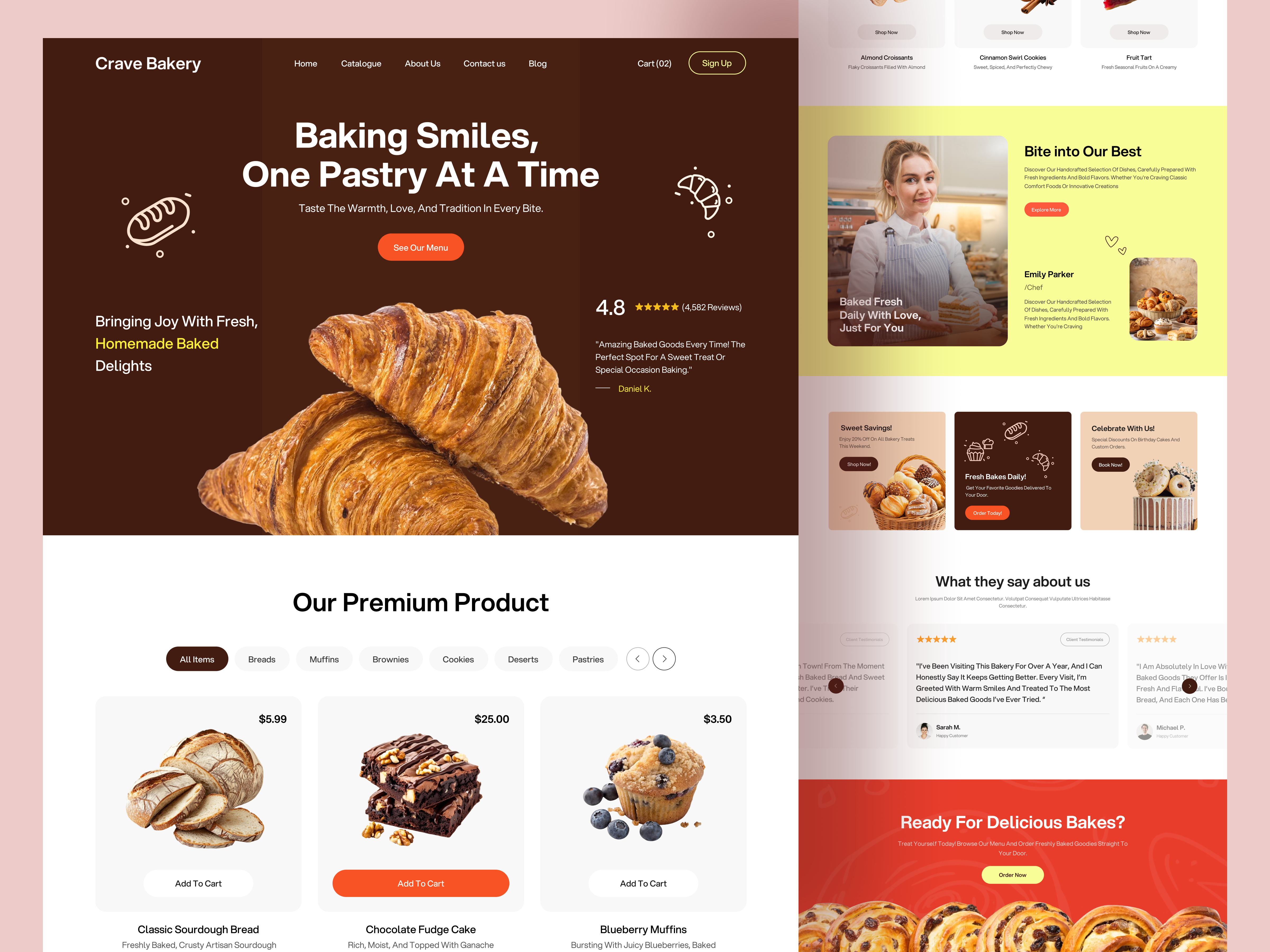 Bakery Shop Website UI/UX bakery bakery website clean ui food website grocery website home page landing page landing page design moden design pastry cake website ui ux web design website website design