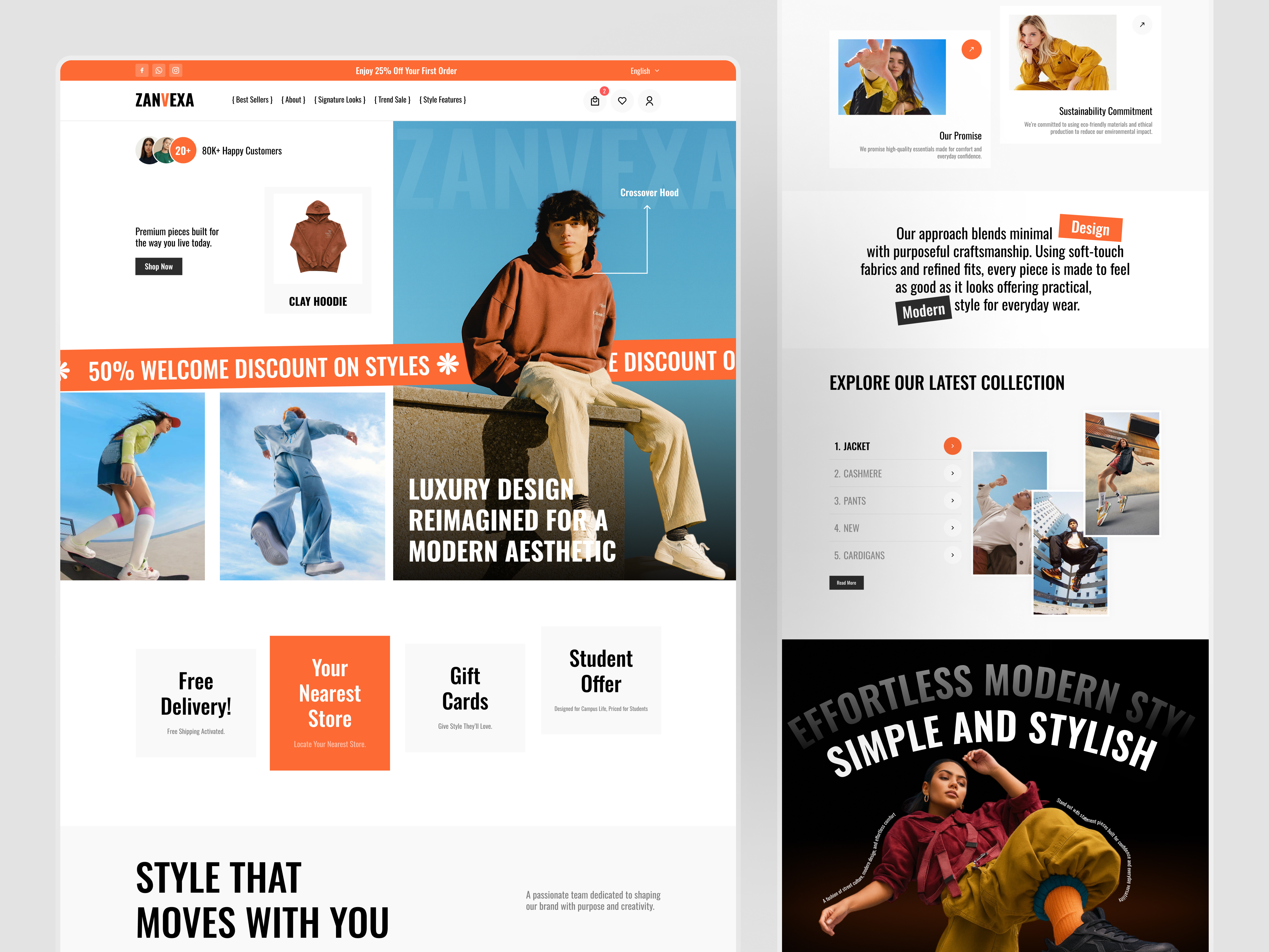 Fashion E-Commerce Website Design ✦ Zanvexa business casual classic fashion clothing clothing store e commerce ecommerce ecommerce design elegant fashion fashion fashion store fashion website landing page minimalist design online shop online store shop ui shopping web design womens fashion womens wear