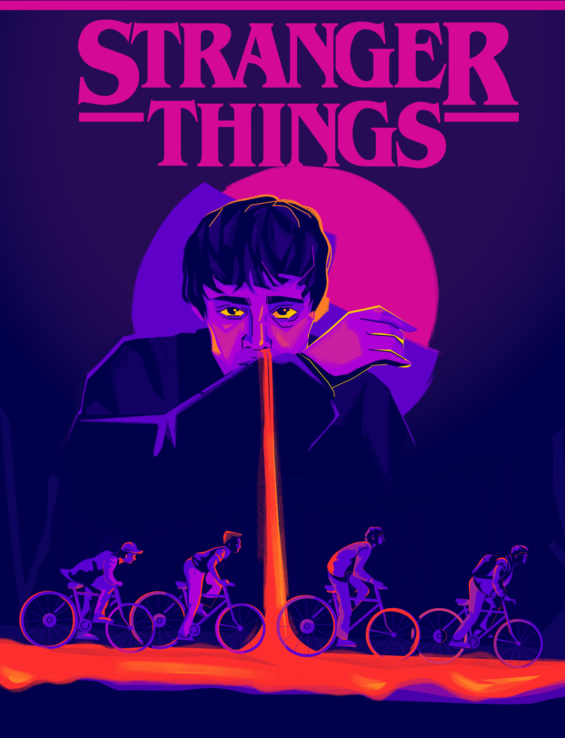 Stranger Things 2d animation boys character colour flat illustration netflix stranger strangerthings strangerthings5 vector will