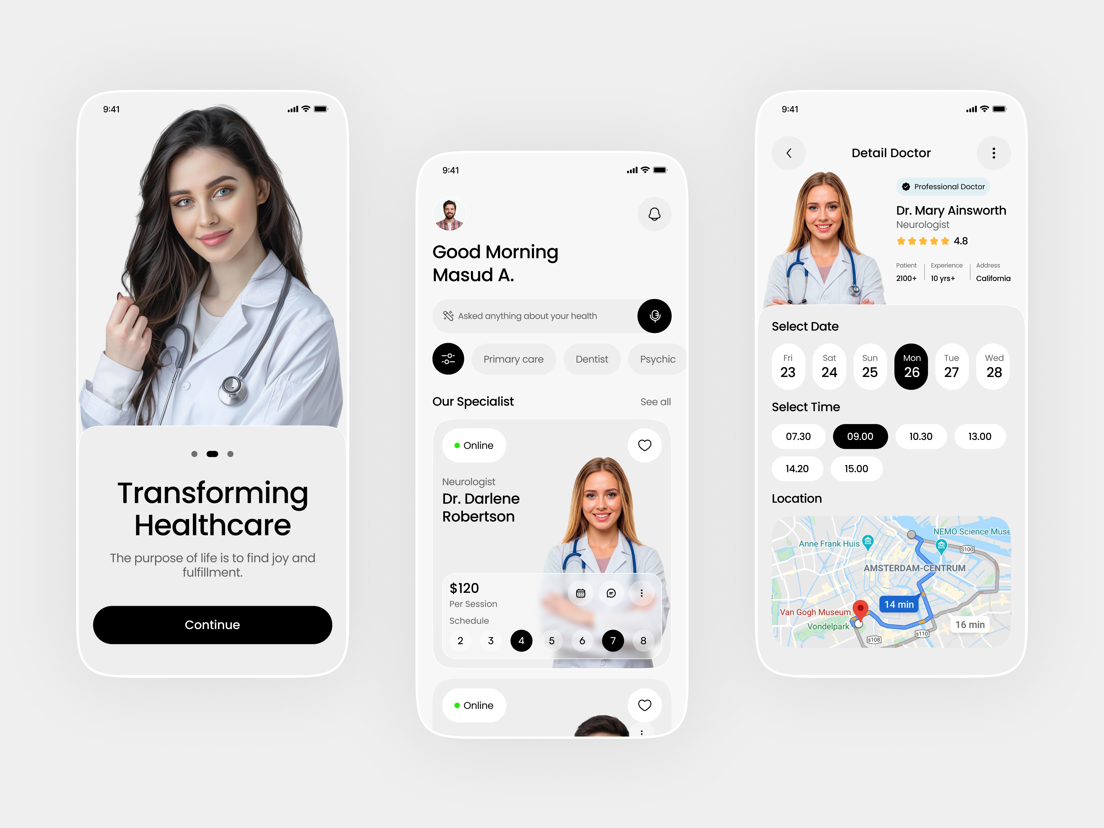 Example of Doctor Appointment Mobile App