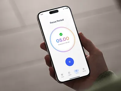 Focus Timer Habit Tracker Mobile App UI UX Design appdesign branding cleanui design figma focus mode focus timer focus timer app habittracker ideatedlab minimalui mobileapp productdesign timetracker ui user interface ux