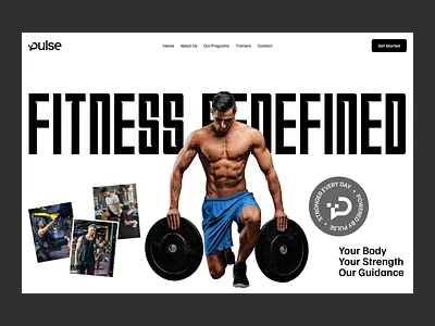 Fitness Trainer Landing Page Design | Workout, Gym Website UI bold typography fitness fitnesswebsite gym gymwebsite sports workout