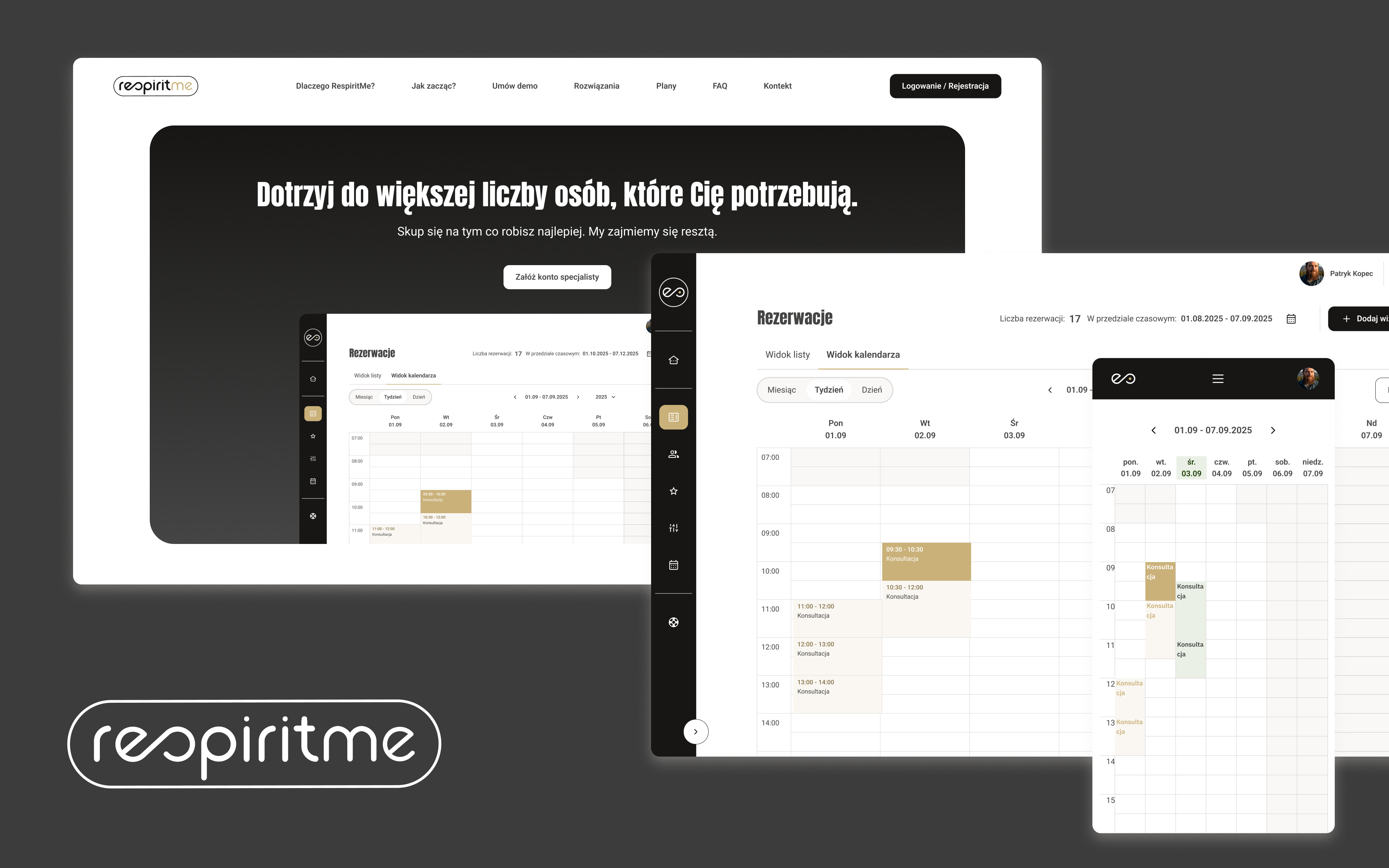 RespiritMe - booking app booking desktop app leadership ui
