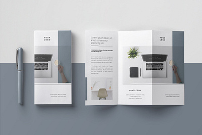 Minimal Trifold Brochure #1 app branding design graphic design illustration logo typography ui ux vector