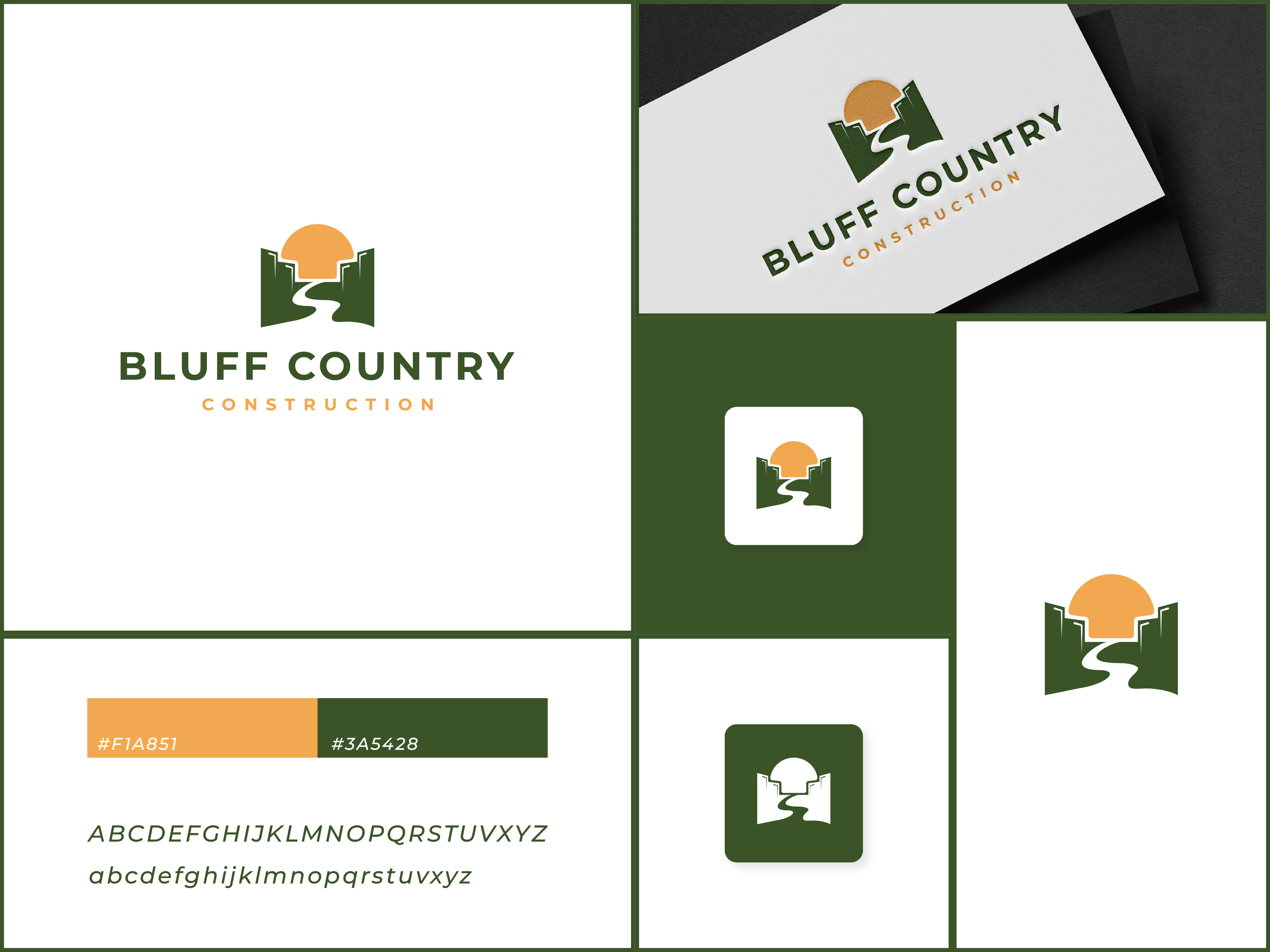 Urban Peak | Construction Identity Concept architecture branding building construction developer flat design geometry house icon identity landscape logo design minimalist modern mountain nature real estate river sun urban vector