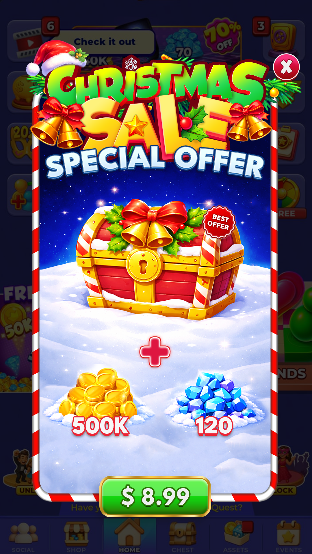 Christmas Theme Sale Offer Popup adobe christmas design game graphic design offer photoshop popup sale theme ui ux