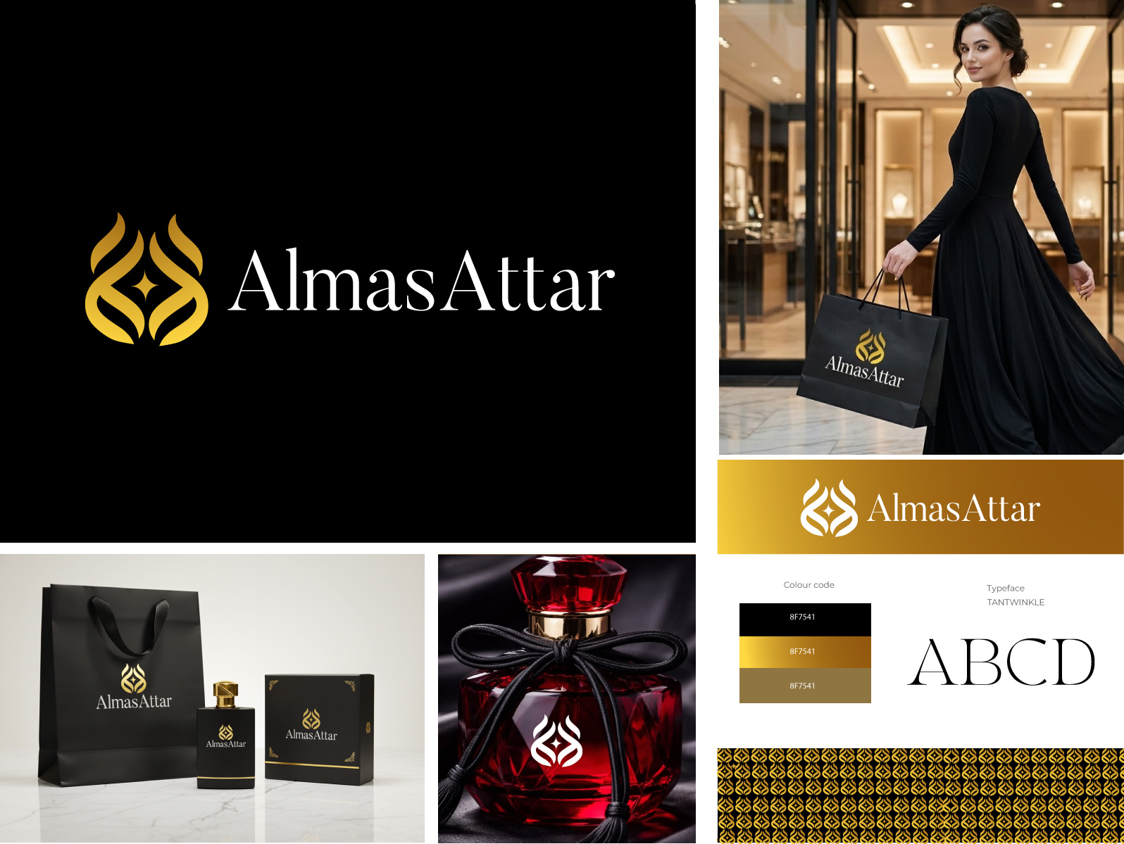 💎 Almas – Luxury Attar & Perfume Brand Logo Design brand identity branding elegant design fashion branding fragrance brand gold logo logo luxury branding minimalist logo mockup design perfume packaging premium aesthetics visual identity