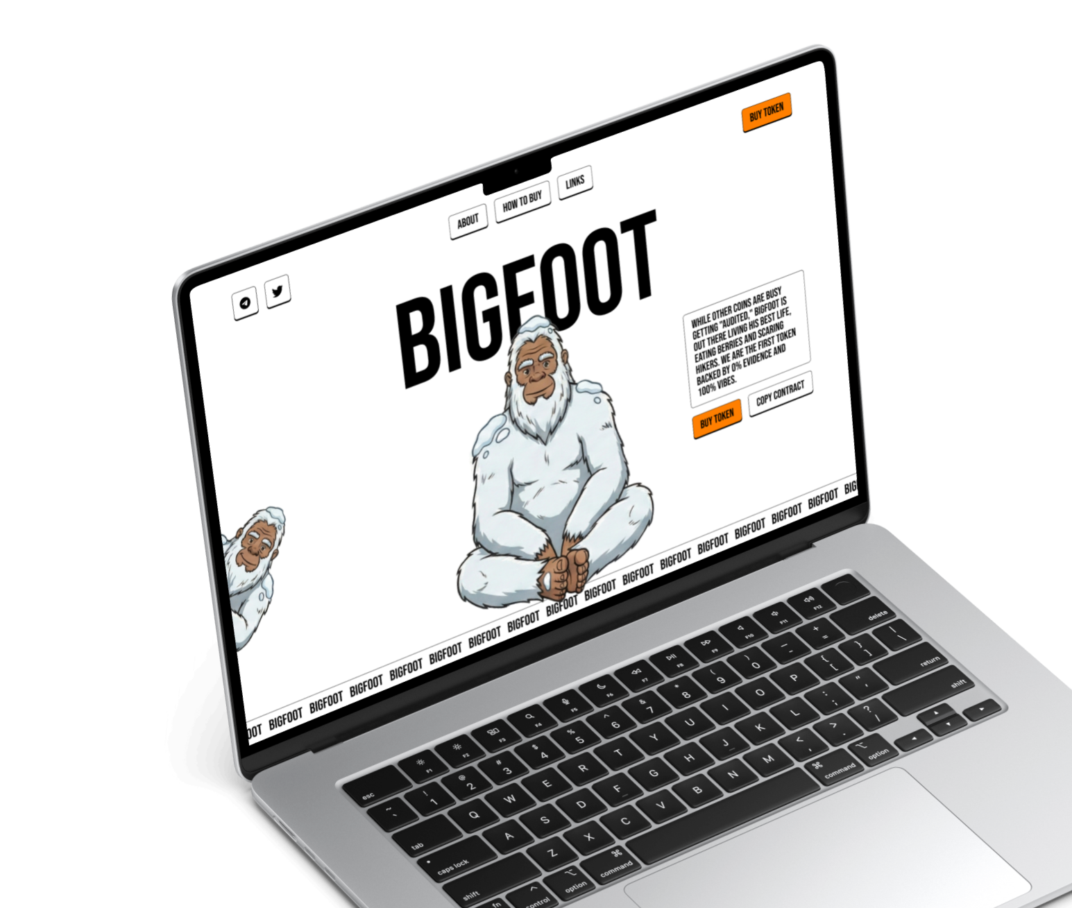 BIGFOOT - Meme Coin Website Design 2d christmas crypto design figma graphic design illustration landing page meme coin meme token new year nft token ui web design website website design