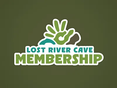 Lost River Cave Membership adobe badge branding cave design hand hiking icon illustrator kentucky lockup logo lost river cave membership nature park