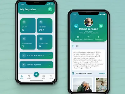 My Legacies app familyapp figma mobile mobileapp ui