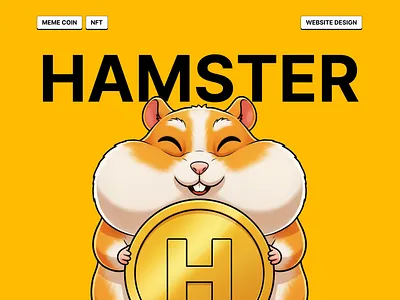 HAMSTER - Meme Coin Website Design 2d coin crypto design figma graphic design hamster illustration landing page meme coin meme token nft token ui web design website website design