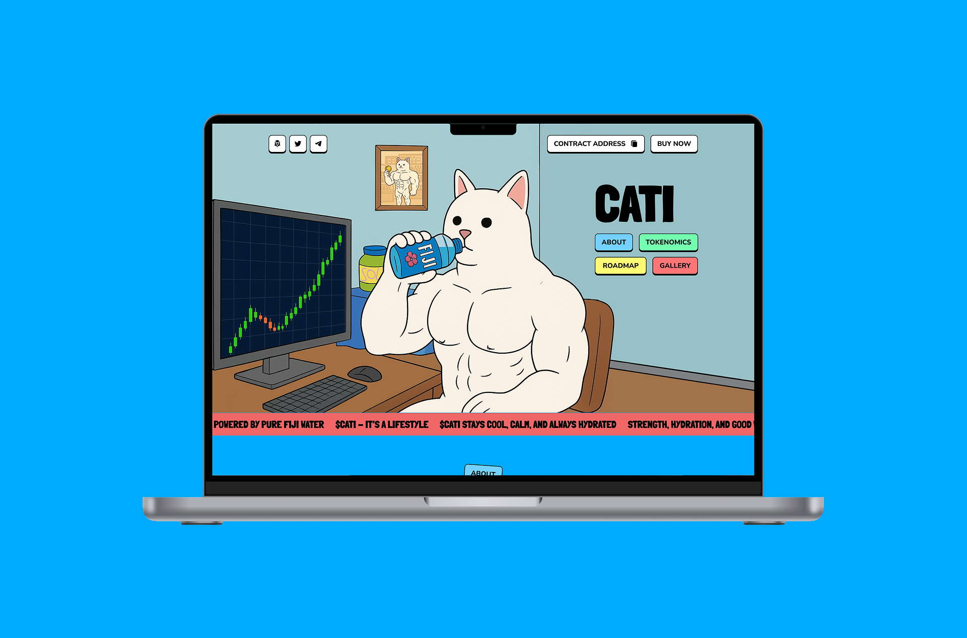 CATI - Meme Coin Website Design 2d crypto design figma graphic design illustration landing page meme coin meme token nft ui web design website design