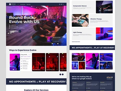 Evolve Website Design biohacking lifestyle brand service based website website ui design wellness website