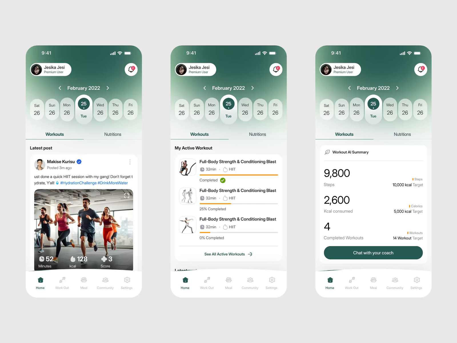 Example of Aesthetic Mobile App UI UX Design 