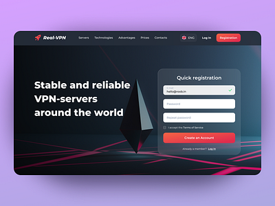 Landing page for VPN-service design ui uidesign ux ux design uxdesign web