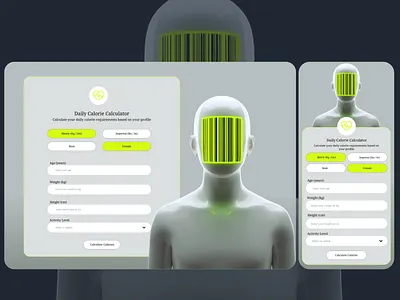 Calorie Calculator UI – Web & Mobile App Design calculator ui figma fitness app graphic design health app logo mobile app ui ui design ux design uıux web design