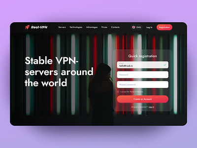 Landing page for VPN-service design ui uidesign ux ux design uxdesign web