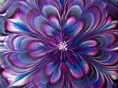 Reverse Flower Dip Acrylic Pour 🌸 Mesmerizing Fluid Art Painti acrylic acrylic paint art branding design illustration paintings pouring tutorial