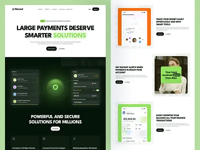 Revoul - Fintech Website design fintech web fintech website fintech website design hr rumen landing page landing page design minimal saas saas app saas design ui ux web web design website website design