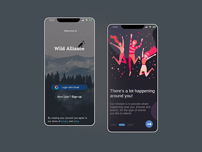 Login Page For Wild Alliance App app branding design graphic design icon illustration logo typography ui