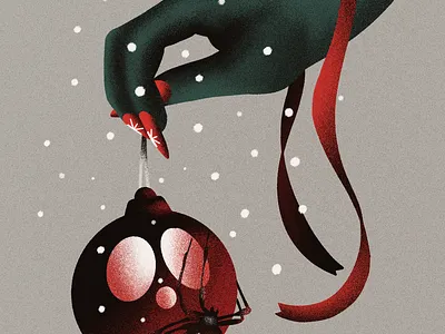 holiday scaries 2026 art christmas design hand holiday illustration new year ornament procreate ribbon seasonal snow texture weather