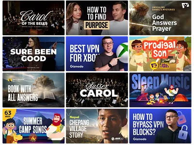 YouTube Thumbnails portfolio branding design graphic design identity marketing thumbnails youtube