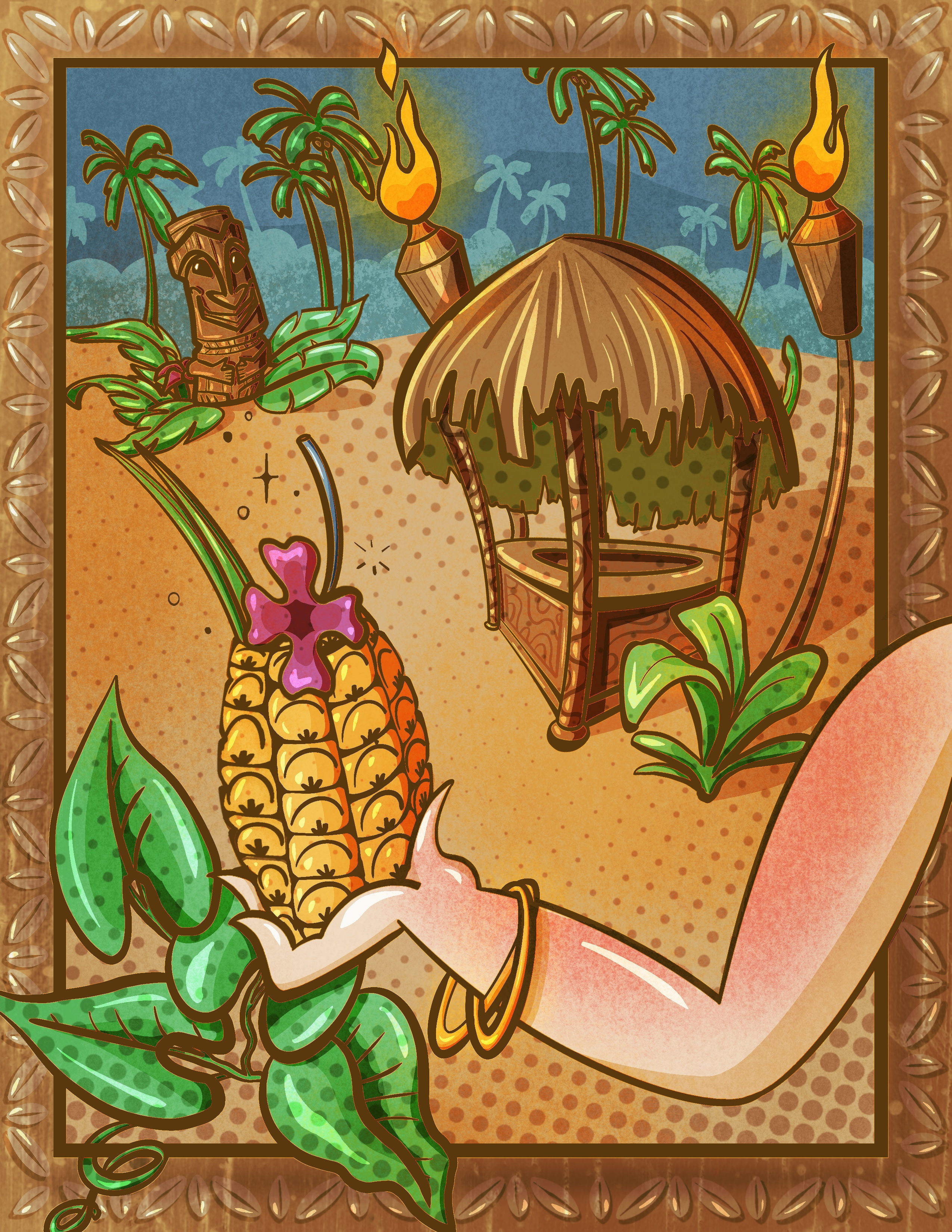 Tiki Escape Poster (Base) graphic design illustration poster design