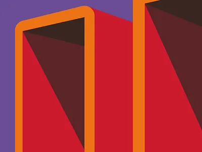 Two Portals architecture graphic design illustration screenprint