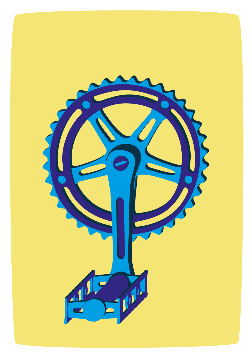 Crank Pista Record bicycle graphic design illustration screenprint