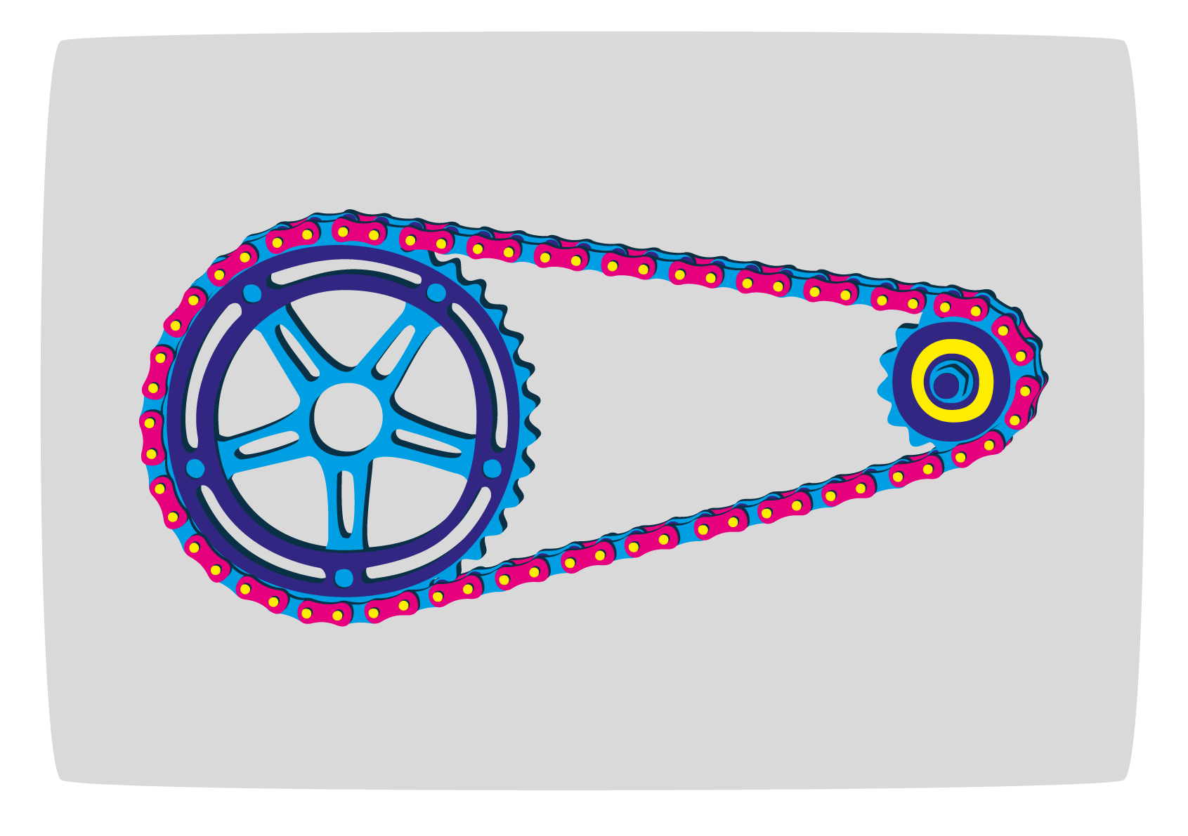 Single Speed bicycle graphic design illustration screenprint