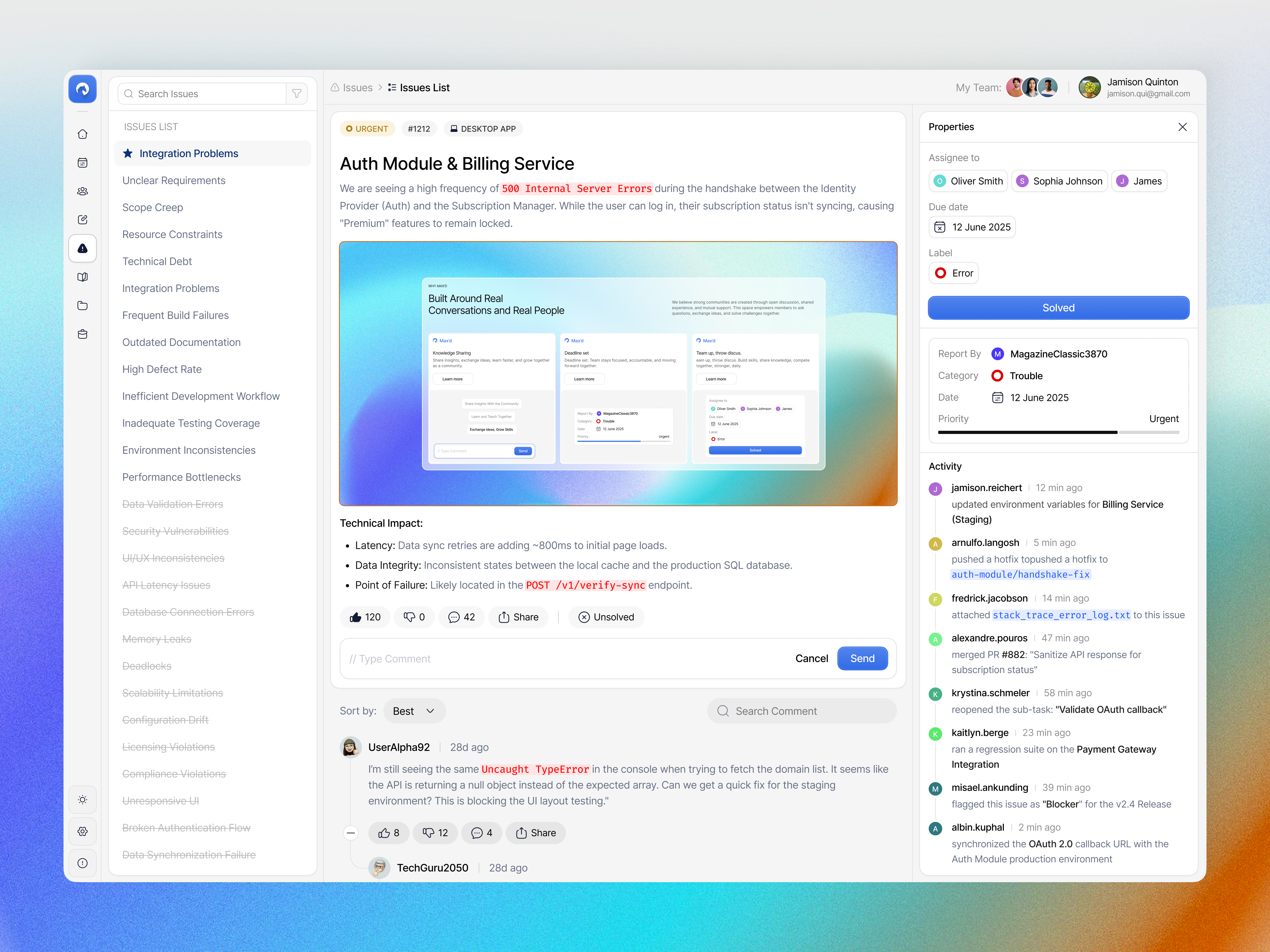 Max'd - Issue Tracking Dashboard admin panel card clean design human resources product design project management task management task management dashboard tasks ui ui design uiux ux ux design web design