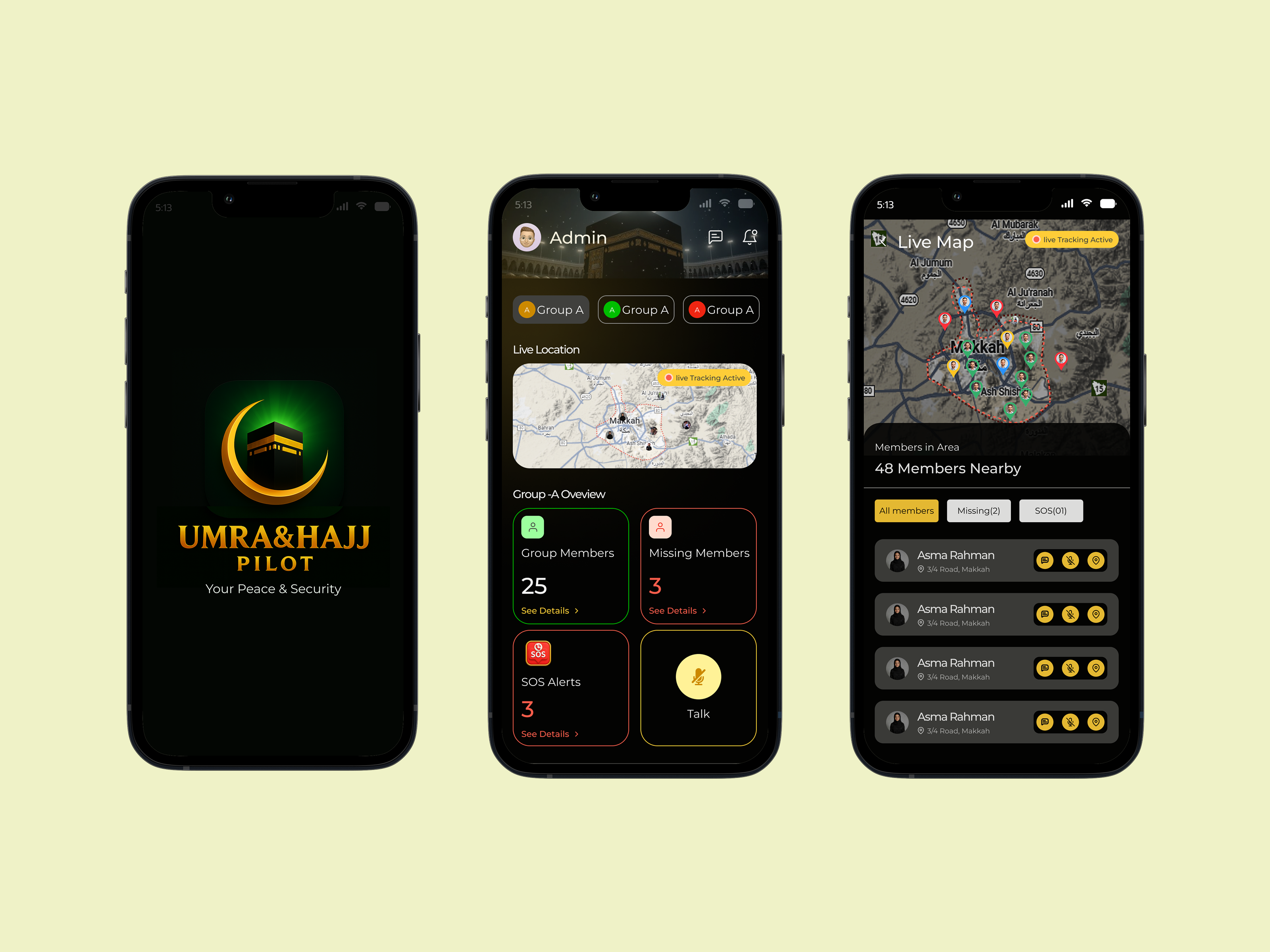 GPS Tracking App For Hajj & Umrah People gps tracking app hajj people app mobile ui modren mobile design ui ui ux