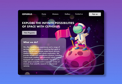 Space travel | web UI design dark mode glassmorphism space travel space ui space website ui design web design website
