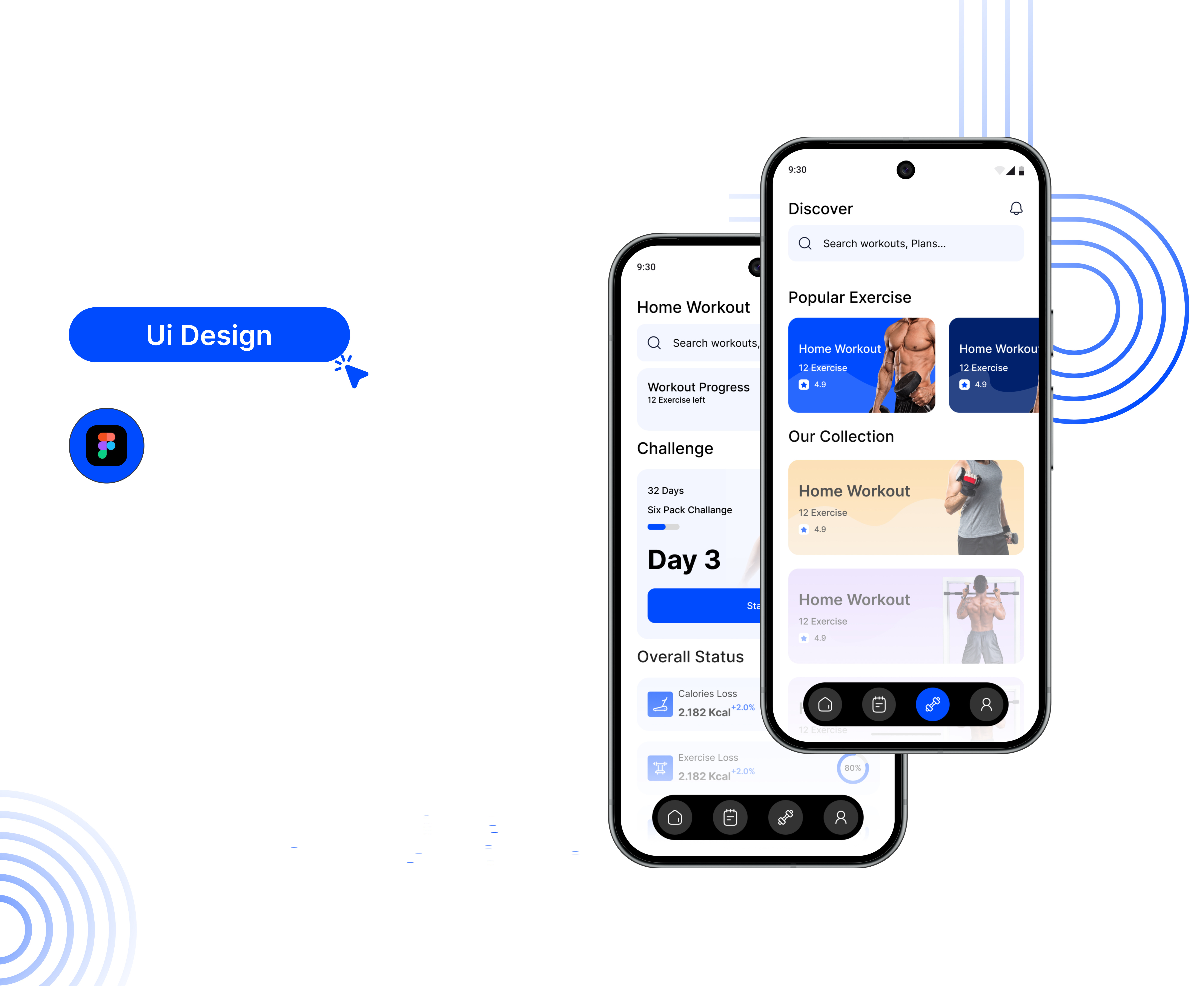 Fitness App UI Design · Workout, Progress & Profile fitness app mobile app design ui design workout app