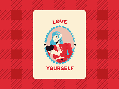 Happy Valentine's Day! card care character concept design hearts independence love self valentines day yourself