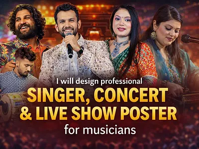 Professional singer, concert & live show poster for musicians artist poster design concert poster live show poster music event poster singer poster design