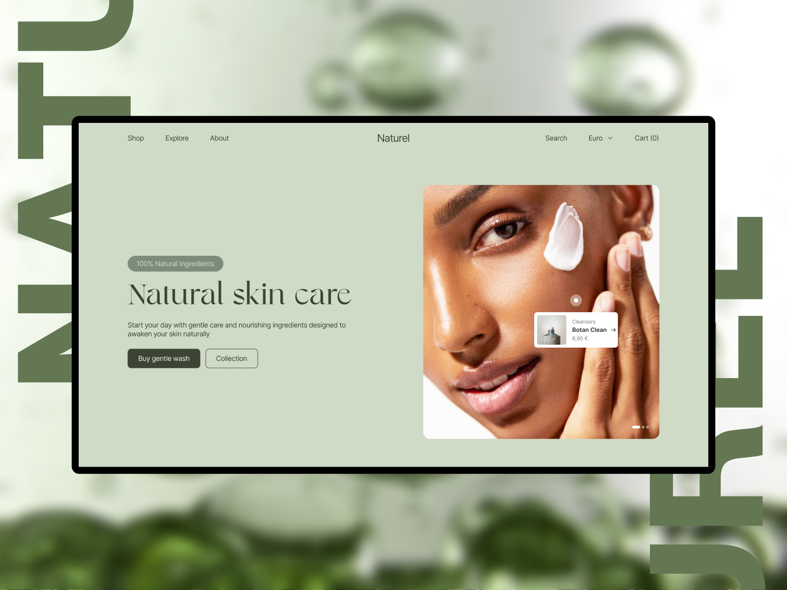 Ecommerce Hero cosmetics ecommerce hero web design