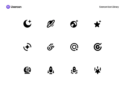 Space & Galaxy - Uxercon Icon Library animation astronomy design figma galaxy icon icon design logo milky planet science sky space space and galaxy star ui uiux universe ux uxercon