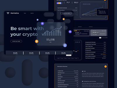 Web Design for Hermetica (Dark Mode) app branding design graphic design illustration logo minimal ui ux web website