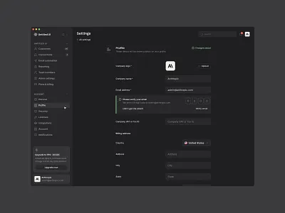 Profile settings — Untitled UI 3d motion graphics ui