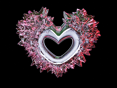 sharp heart 3d abstract alise art blender cgi cycles digital art graphic design heart illustration love metal render valentine valentines day