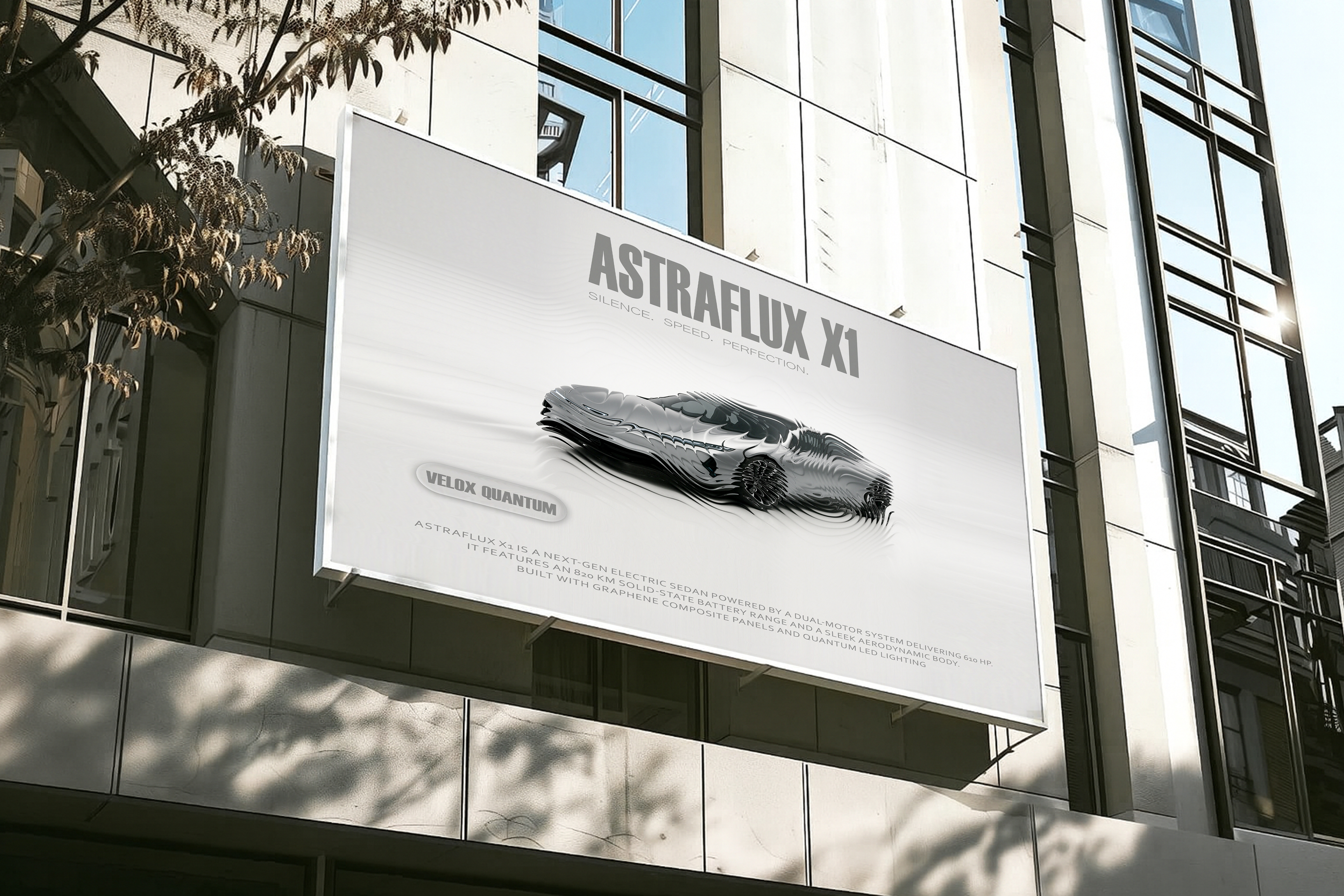 Futuristic Car Billboard Design - AstraFlux X1 billboard graphic design logo photoshop social media