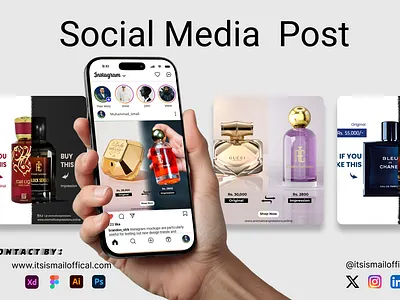 Dynamic social media campaign for a luxury fragrance. adobe photoshop graphic design graphicdesign posts social campaigns social media posts