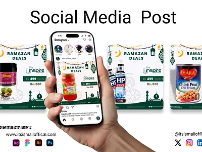 Social media campaign for Grofers' Ramadan deals. adobe photoshop branding graphic design posts compaign social media