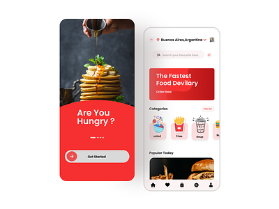 Food Order App UI Design animation app branding design graphic design icon illustration logo typography ui ux web