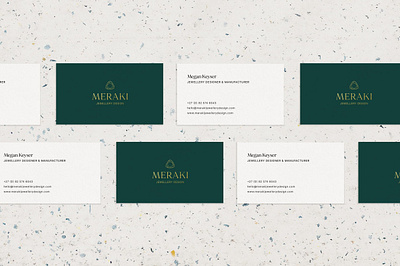 Meraki Jewellery Design Business Cards brand identity branding business cards design graphic design jewellery layout logo rebrand type