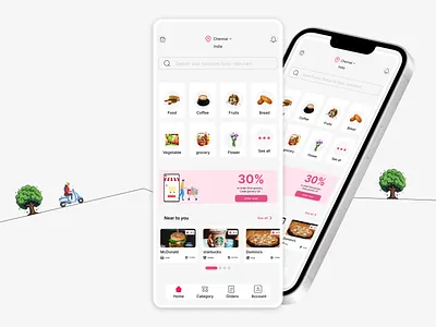 Food Delivery App – Mobile UI Design 3d animation graphic design logo motion graphics ui