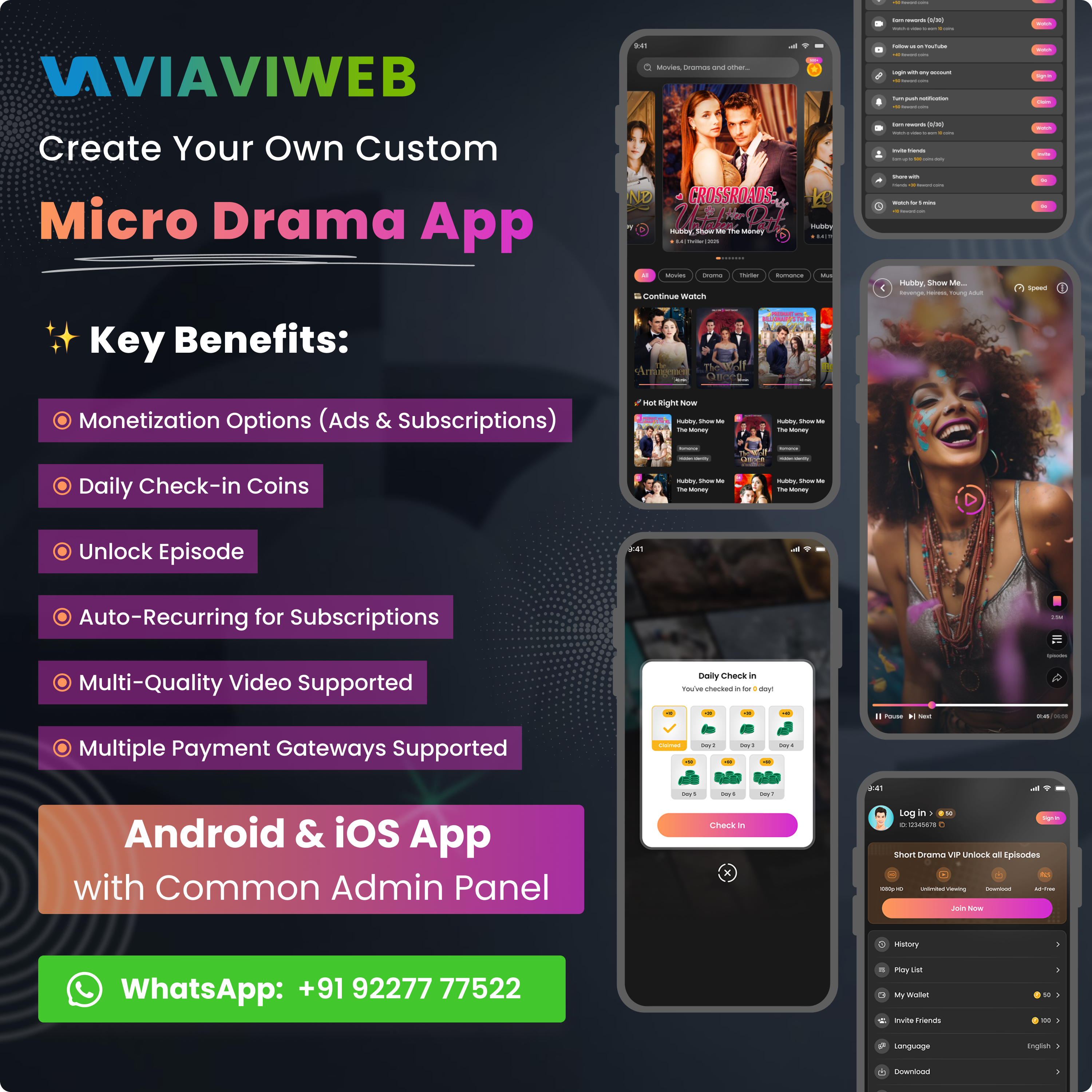 Micro Drama App by VIAVIWEB | Viavi Webtech | Short Drama App android app development app development design flutter app development micro drama ap mobile application development ott app ott application short drama app streaming app trending app ui viavi webtech viaviweb viaviwebtech website development