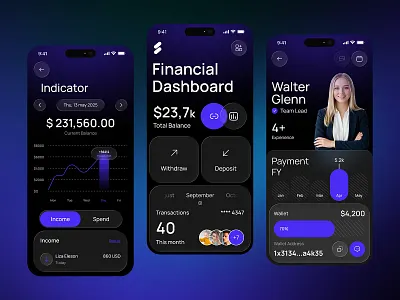 Finance Management App 3d animation graphic design ui