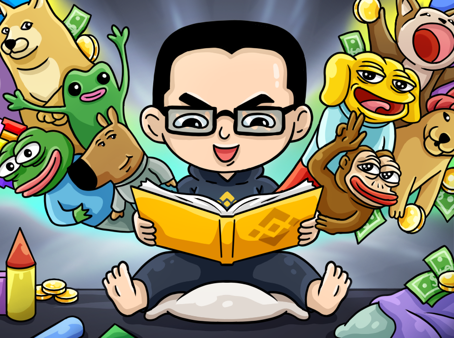 BABY CZ: promo illustration & X header 🚀 2d art blockchain bnb boys club branding character design crypto crypto art illustration logo mascot mascot design meme memecoin memes nft pepe social post web3 x header